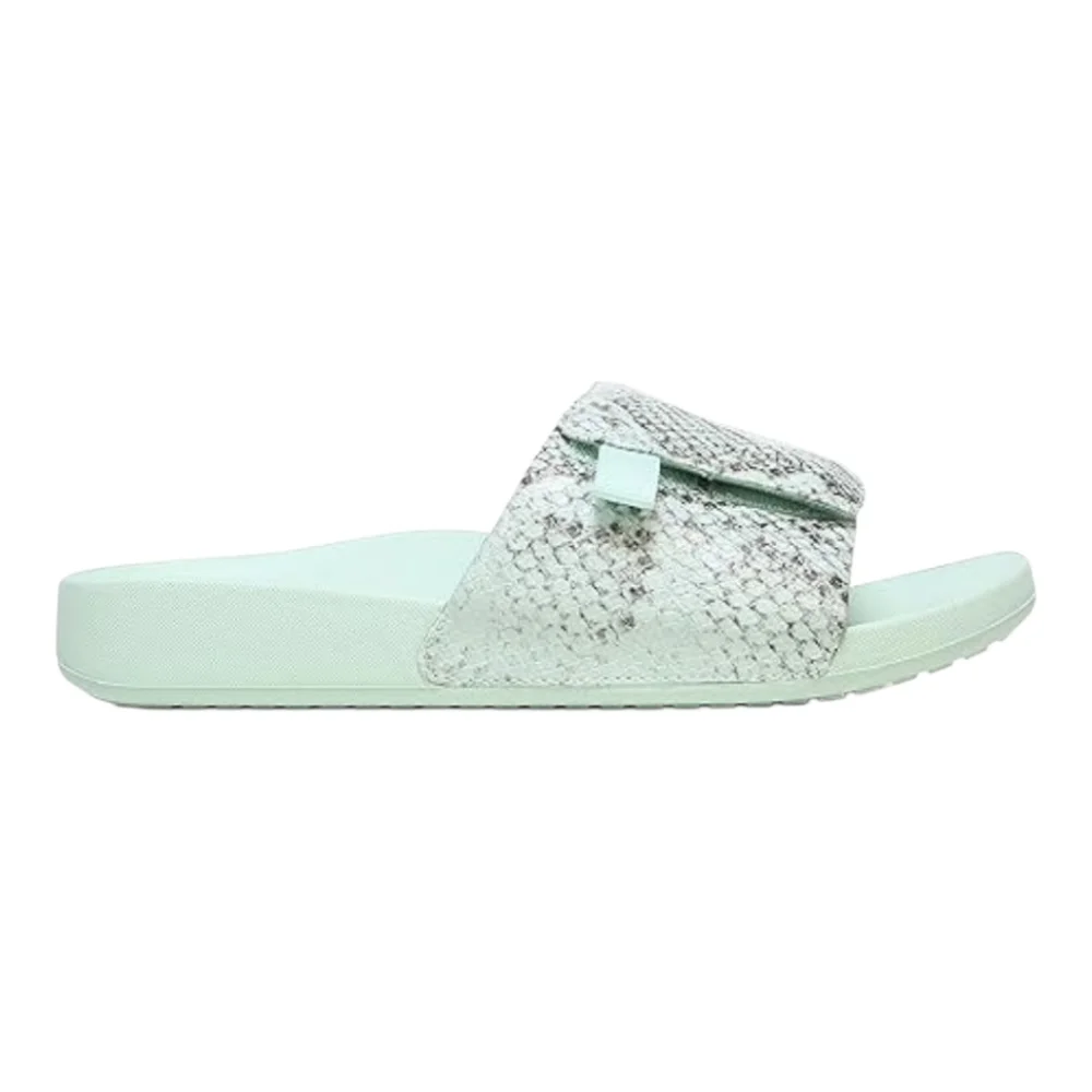 Women's Mint Snake-Print Slide Sandals Sz8